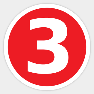 Number 3 Big Red Dot Letters & Numbers Sticker